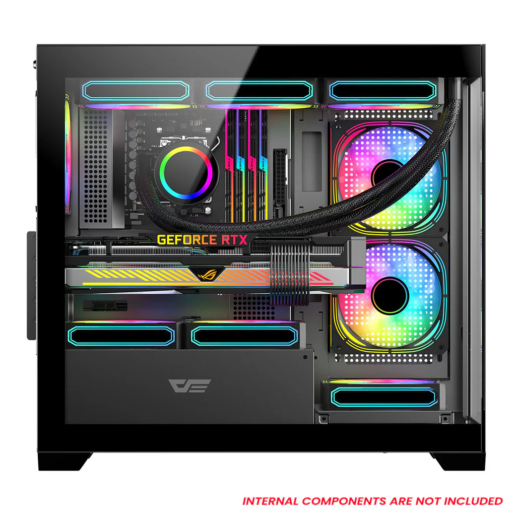 DarkFlash DS900M M-ATX PC Case, With 3 ARGB Fans, BLACK
