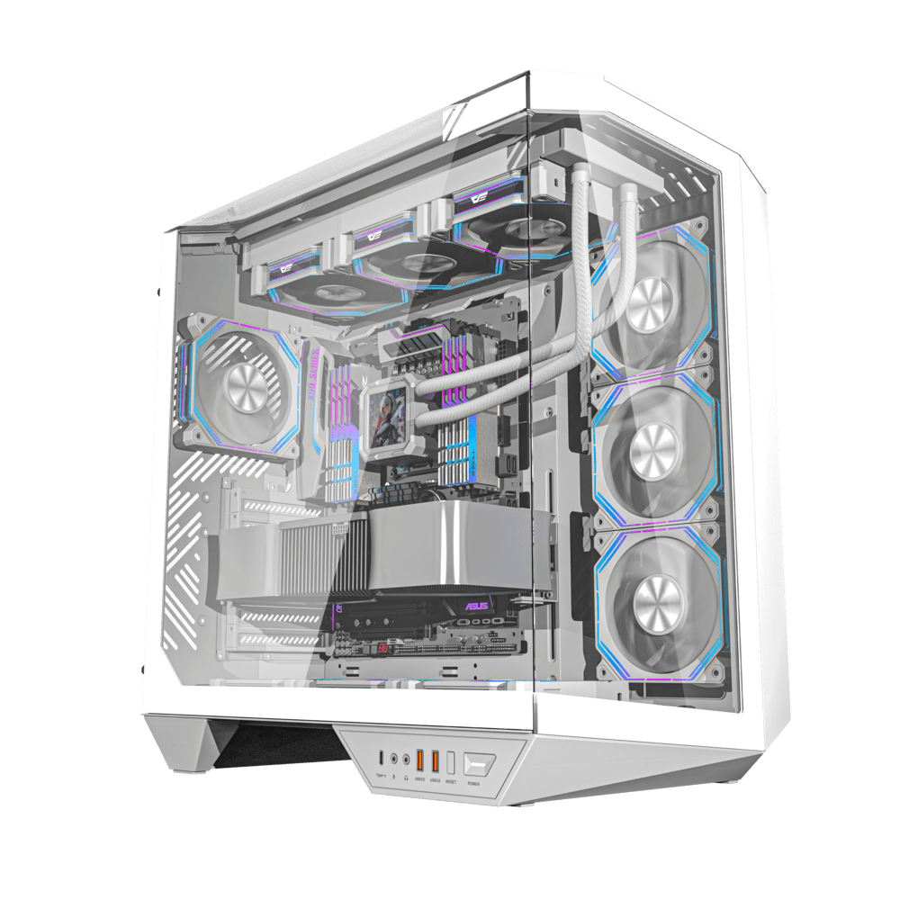 DarkFlash DY470 ATX PC Case, WHITE