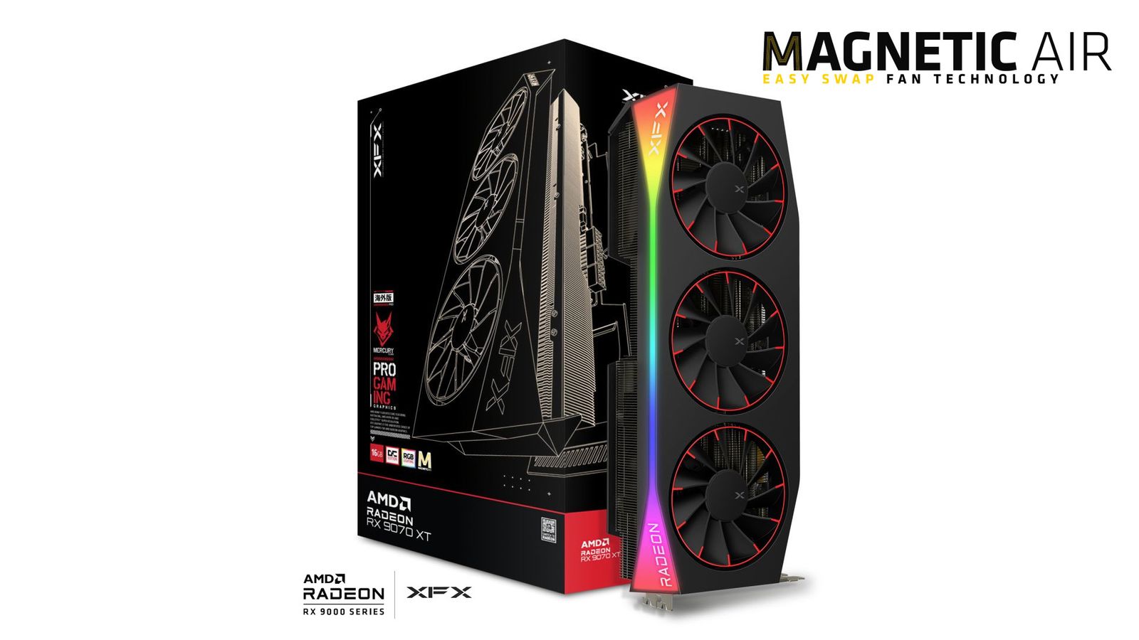 XFX Mercury AMD Radeon RX 9070XT MAG Air 16GB GDDR6 